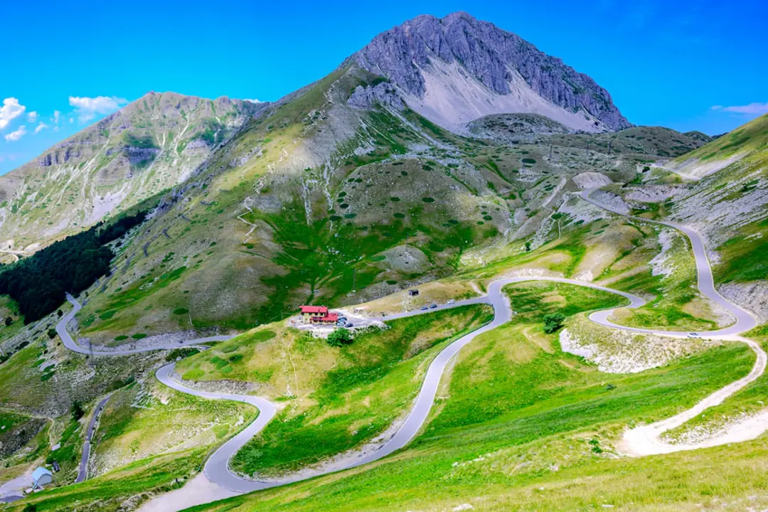 Jardin français verdoyant avec massif en strates, chemin courbe, arbustes fleuris et banc ombragé