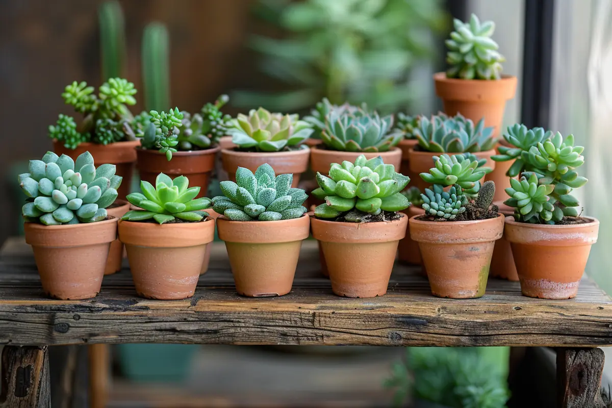 Jeunes miniplants en mini-mottes installés dans une jardinière, avec terreau humide et outils de plantation
